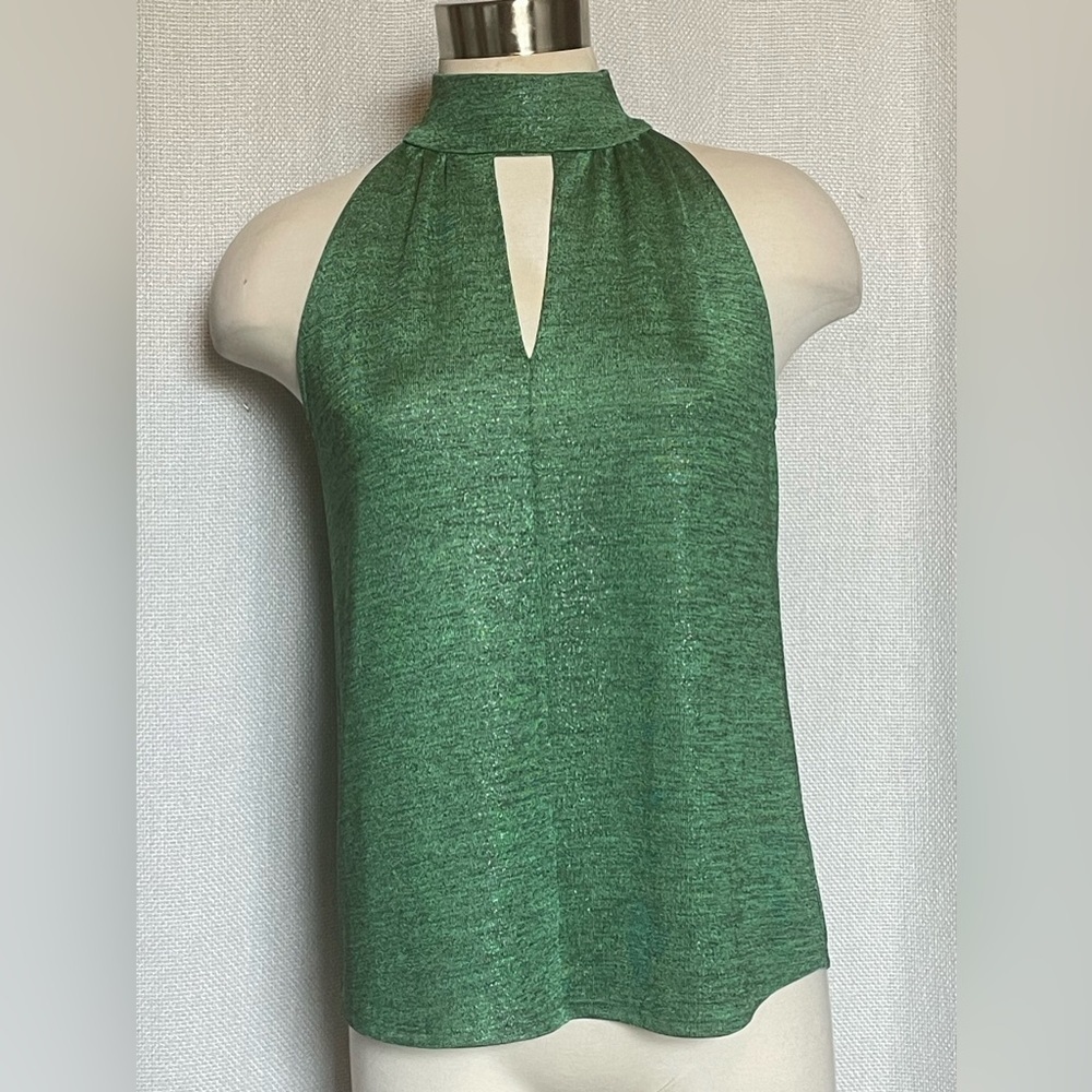 Drew green and metallic top